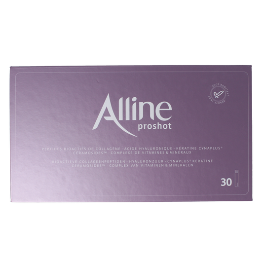 Trenker Alline ProShot multi-vitamin bottles, 30x25ml (750ml), featuring colorful packaging of Trenker vitamin supplement.