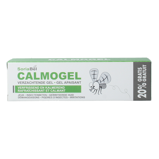 SoriaBel Calmogel huidgel in 30g tube, soothing body care product with calming ingredients for skin comfort.