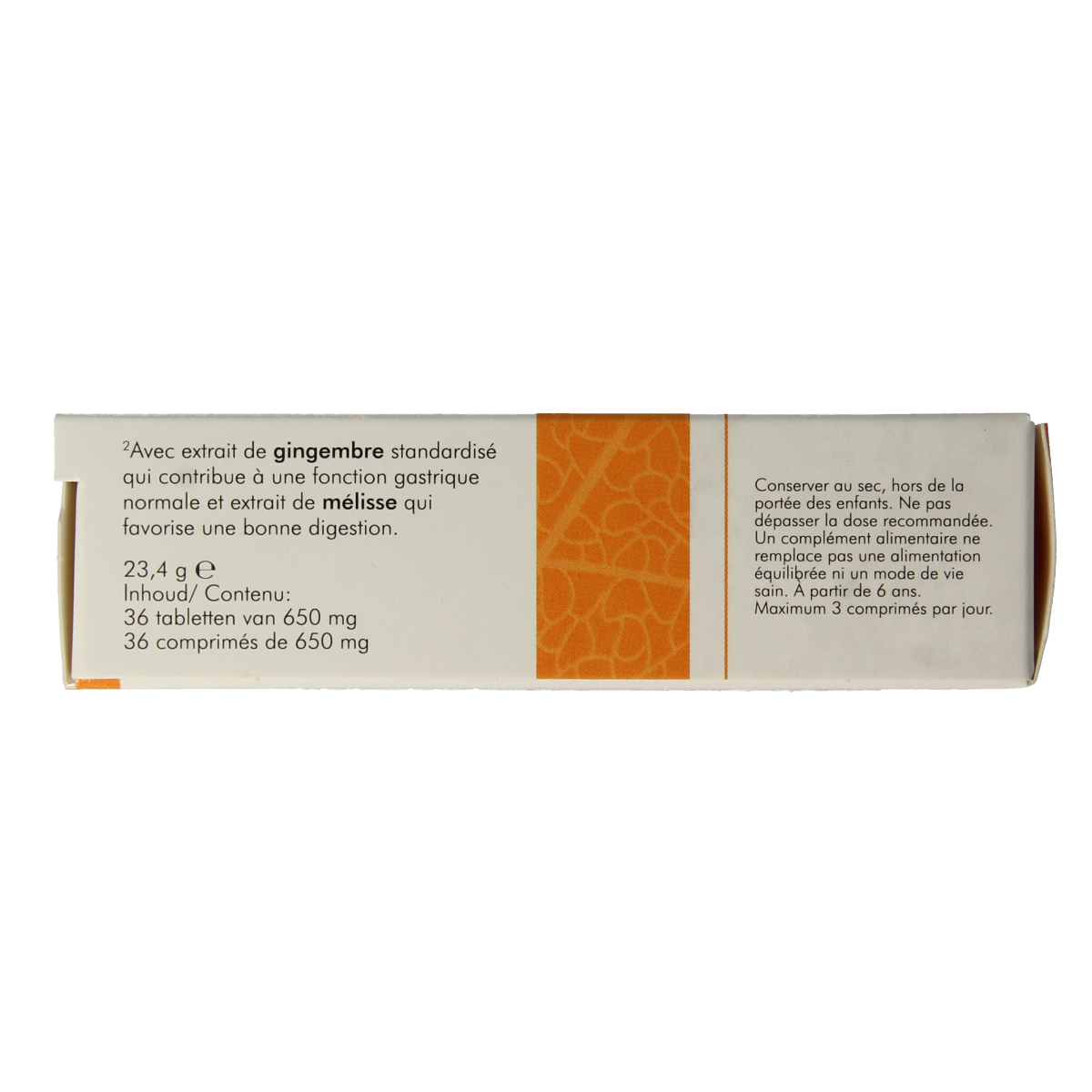 SoriaBel Ginbrin 36 tablets in a herbal supplement package, showcasing the product label and tablets in a blister pack.