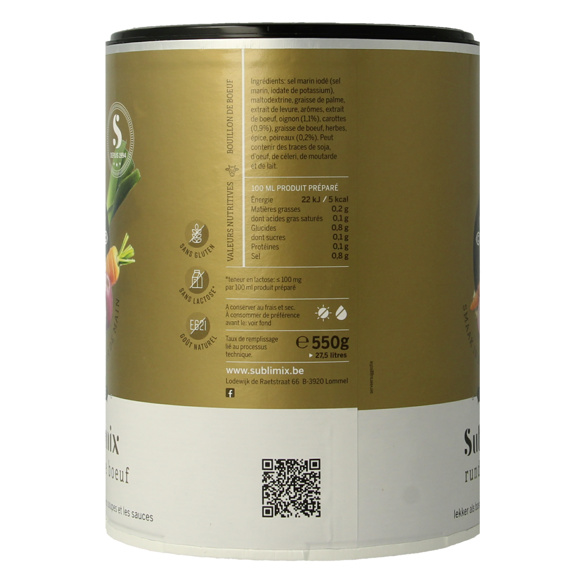 Sublimix Rundvleesbouillon glutenvrij  550.00 Gram