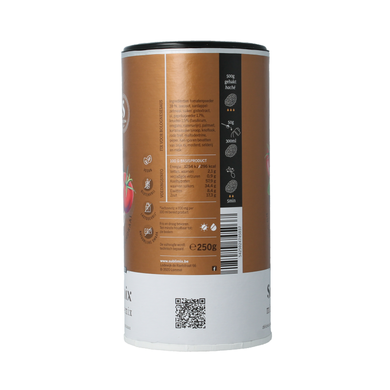 Sublimix Bolognesemix glutenvrij  250 Gram