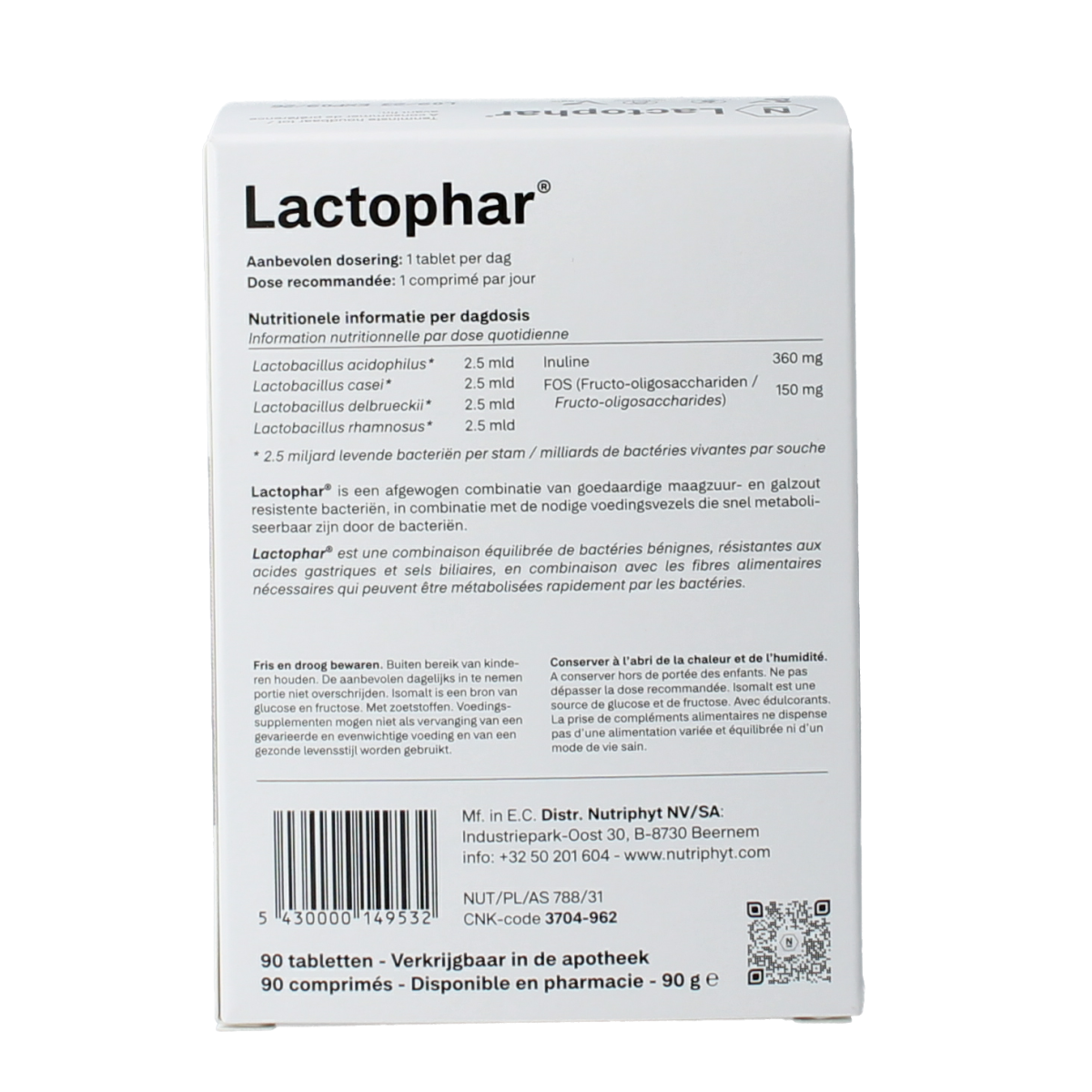 Nutriphyt Lactophar 90.00 Tabletten