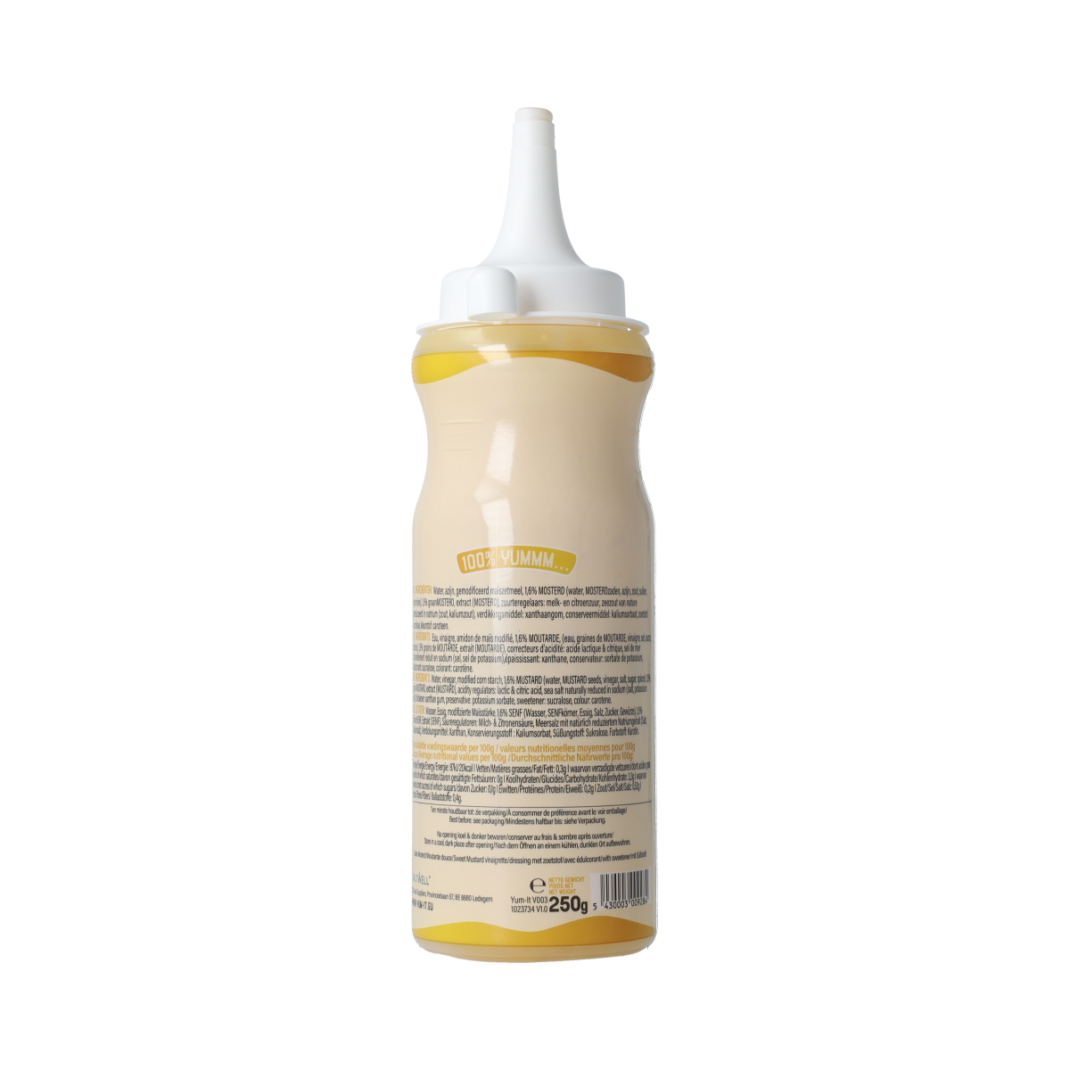 Yum-It Mosterd vinaigrette dressing in 250ml bottle, a flavorful sauce and seasoning for salads and dishes