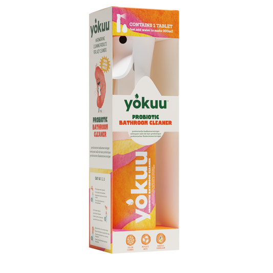 Yokuu badkamerreiniger starter kit with cleaning spray and accessories, ideal for bathroom cleaning and maintenance