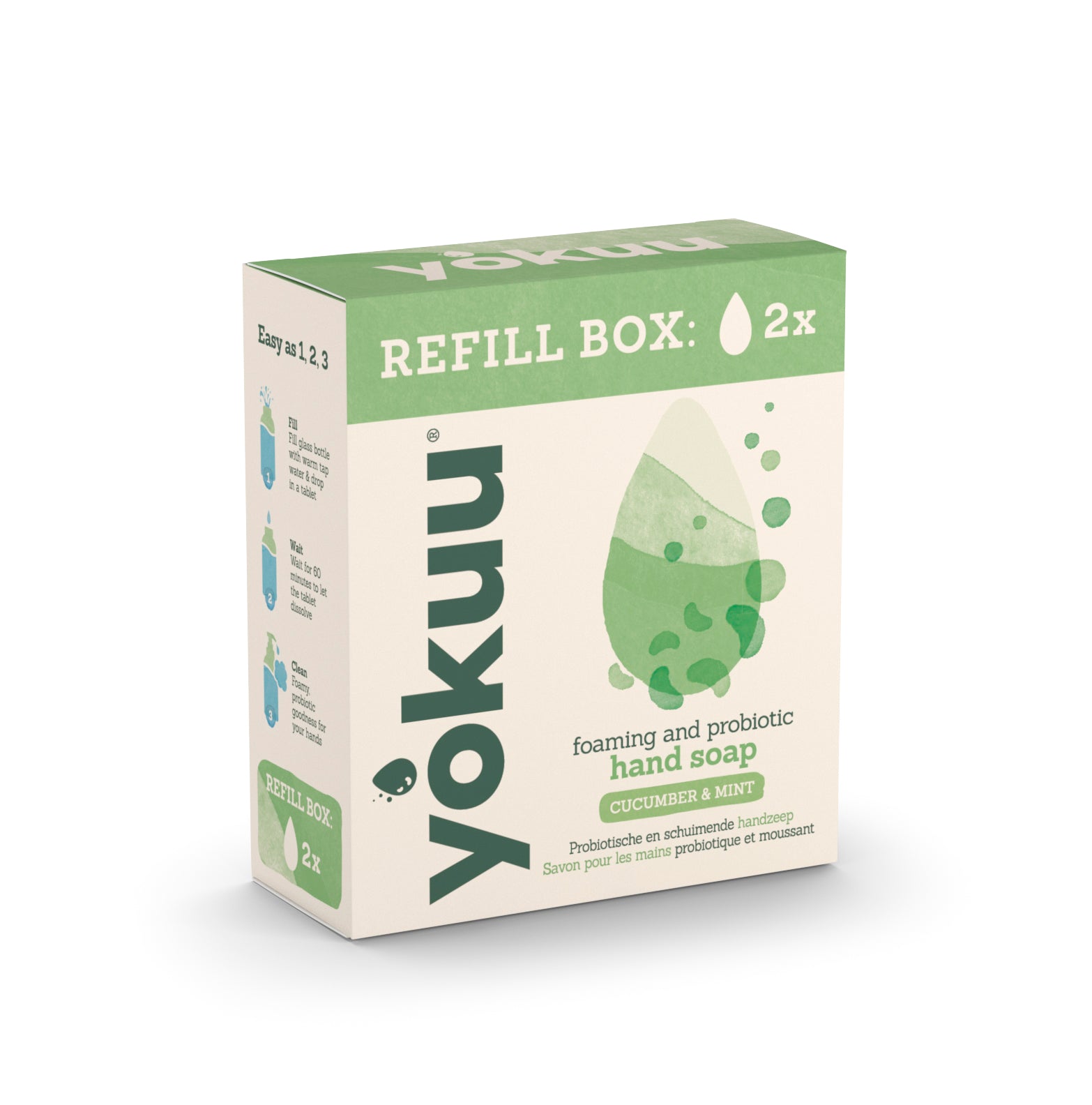 Yokuu Handzeep cucumber & mint refill 2 Stuks