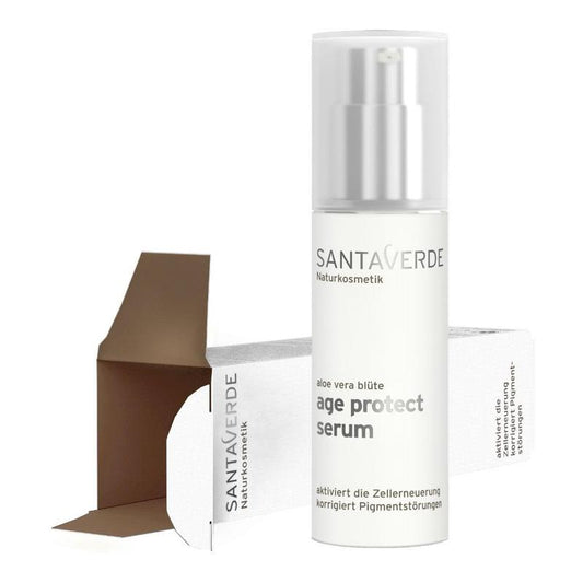 Santaverde Aloe Vera Age Protect Gezichtsverzorging serum in 30ml bottle, hydrating and nourishing facial skincare product