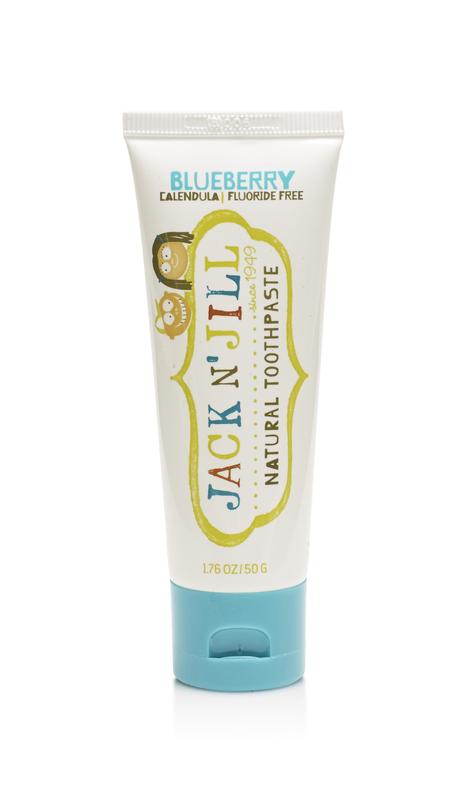 Jack N Jill natural blueberry toothpaste in 50g tube, featuring a blueberry flavor and gentle cleansing for kids.