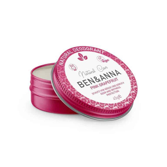 Ben & Anna Natural deodorant creme pink grapefruit blikje 45.00 Gram