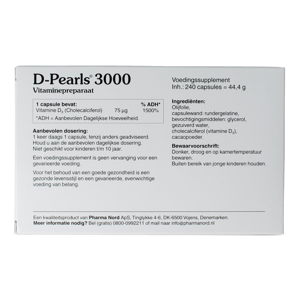 Pharma Nord Bio vitamine D3 75mcg 3000IE 240.00 Capsules