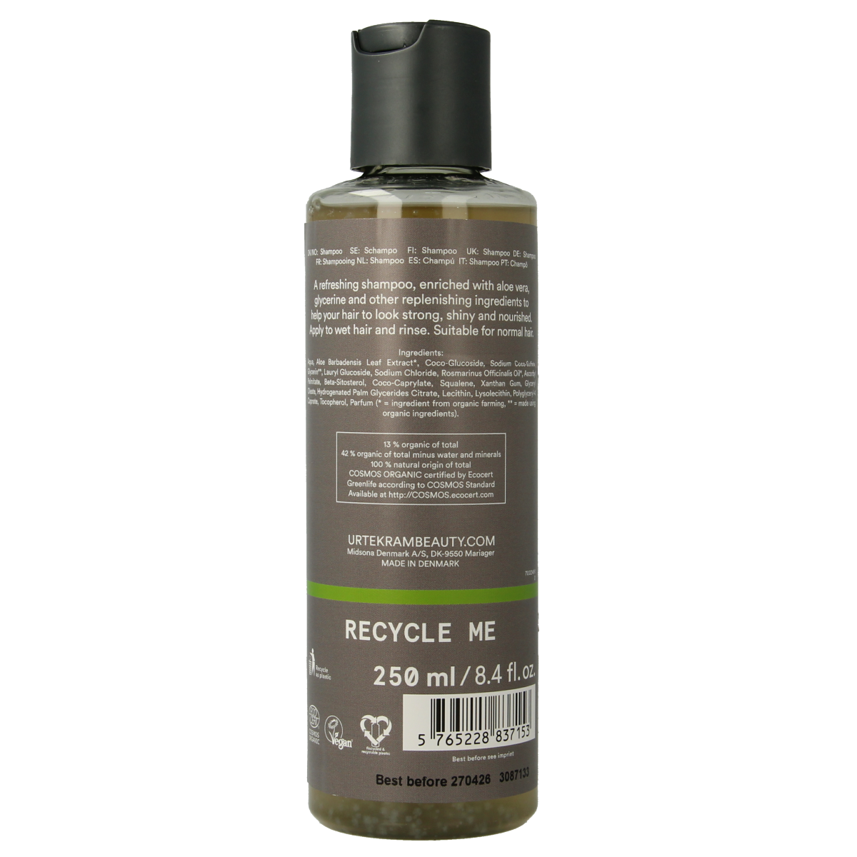 Urtekram Shampoo rozemarijn 250.00 Milliliter