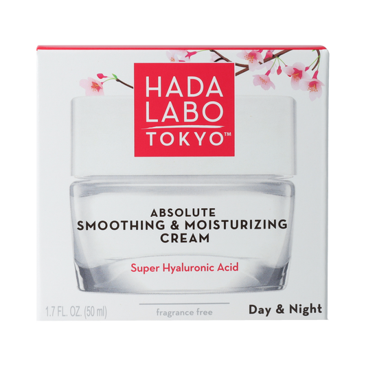 Hada Labo Tokyo Absolute Smoothing & Moisturizing Cream 50ml jar, facial skincare product with smooth, hydrated skin finish
