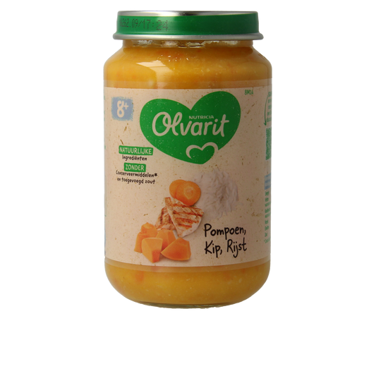 Olvarit Pompoen kip rijst 8M14 200.00 Gram