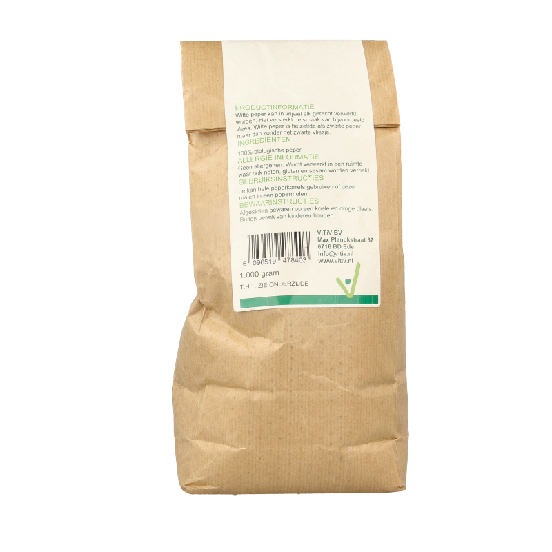 Vitiv Peperkorrels wit bio 1 Kilogram
