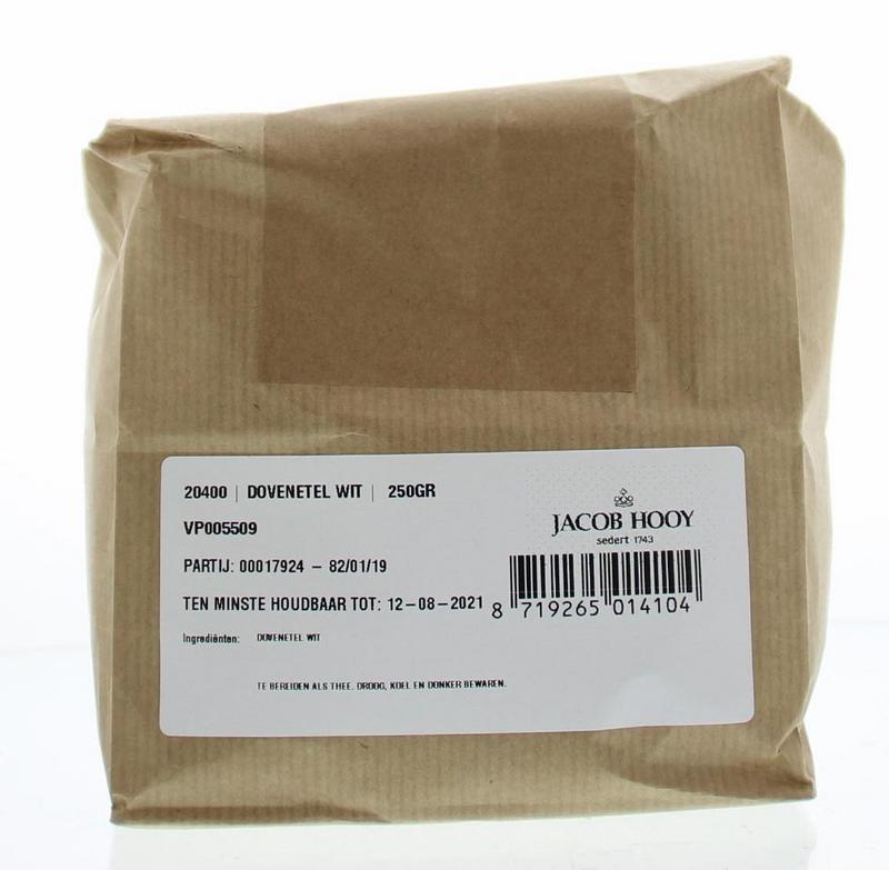 Jacob Hooy Dovenetel wit herbal mix in 250g package, natural kruiden and zout blend for cooking and seasoning.