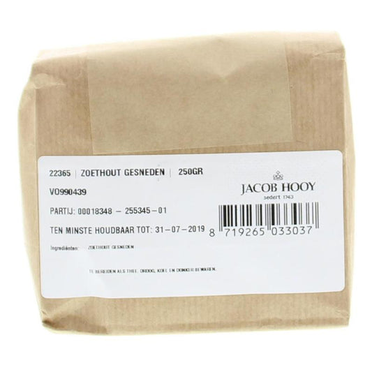 Jacob Hooy Zoethout gesneden 250 Gram