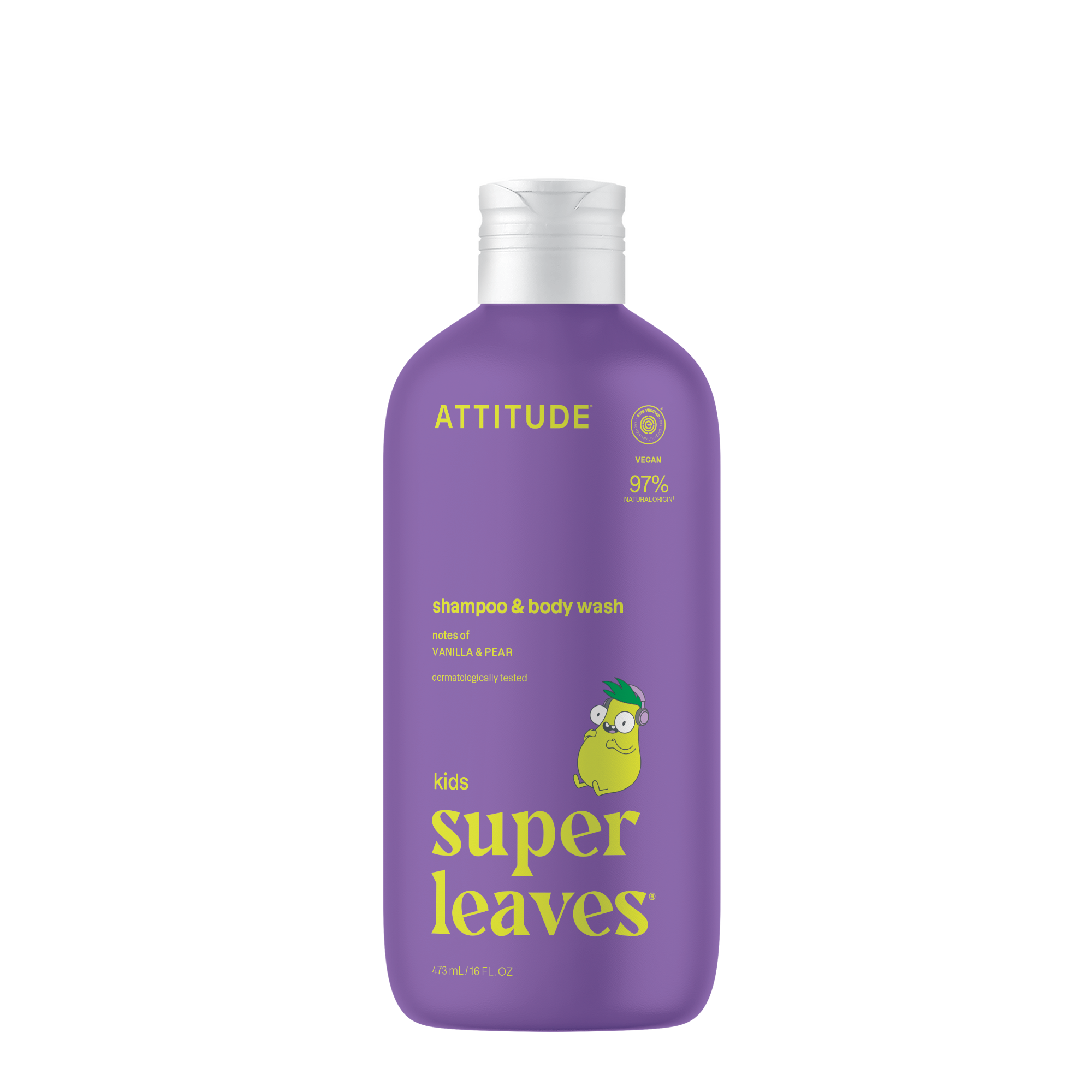 Attitude Kids Shampoo & Body Wash Vanilla & Pear, 473 ml bottle