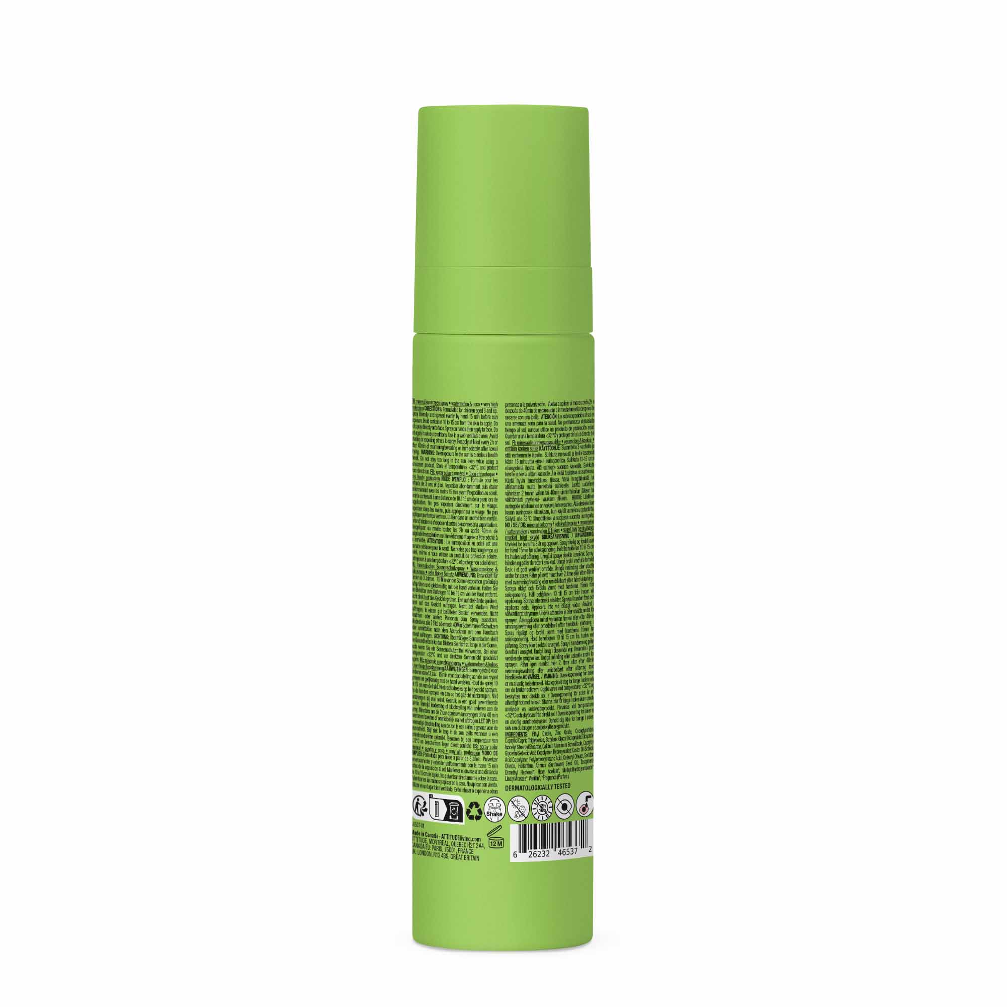 Attitude ATT SUNLY Sunscreen spray Kids SPF50 watermelon 75.00 Milliliter