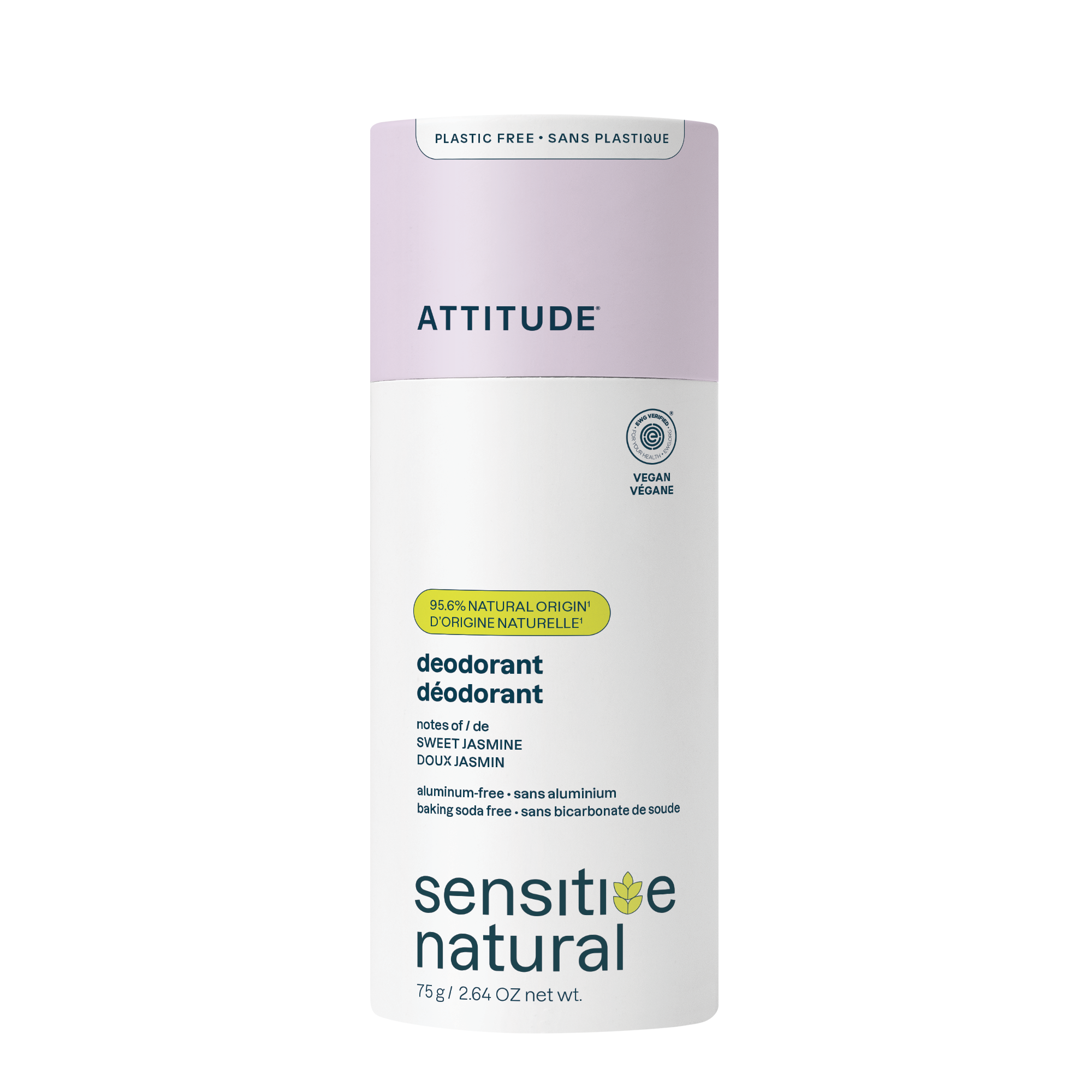 Attitude Deodorant baksoda vrij zoete jasmijn super leaves 75.00 Gram