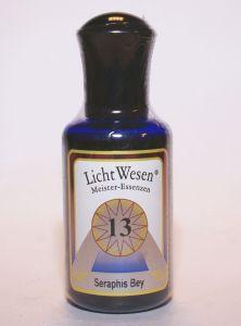 Lichtwesen Seraphis Bey olie bottle, 30ml, with spiritual symbols and elegant label, used for spiritual practices and rituals.