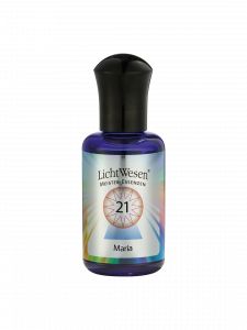Lichtwesen Maria olie bottle, 30ml, used for spiritual practices, with a clear glass container and white label.