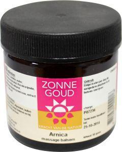 Zonnegoud Arnica balsem in 50g jar, natural body care product for soothing and nourishing skin.