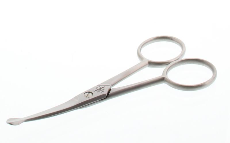 Malteser Neusharenschaar, 10.5cm curved steel scissors for nose hair trimming, single piece from Malteser brand.