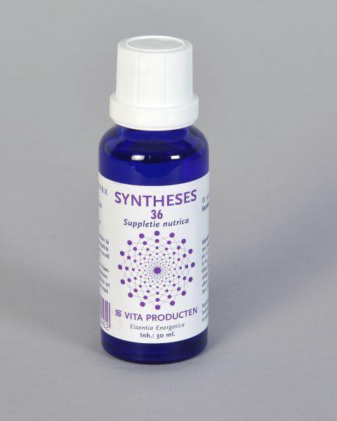 Vita Kruidenpreparaten Vita Syntheses 36 suppletie nutrica 30ml bottle with herbal supplement label and dropper cap.