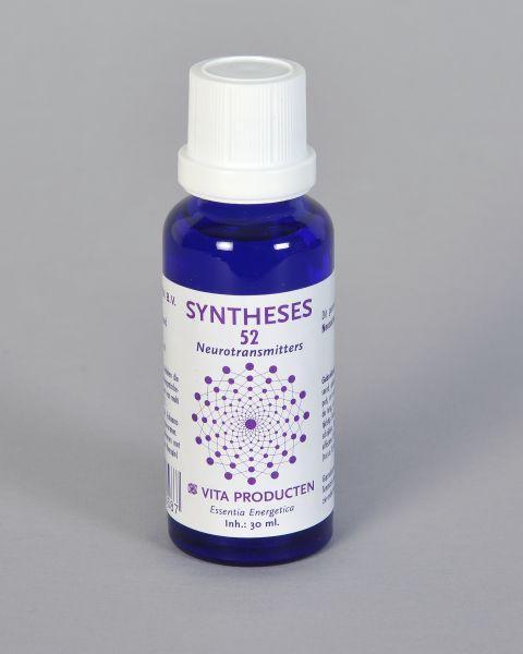 Vita Syntheses 52 neurotransmitters herbal supplement bottle with 30ml size, featuring herbal ingredients and product label.