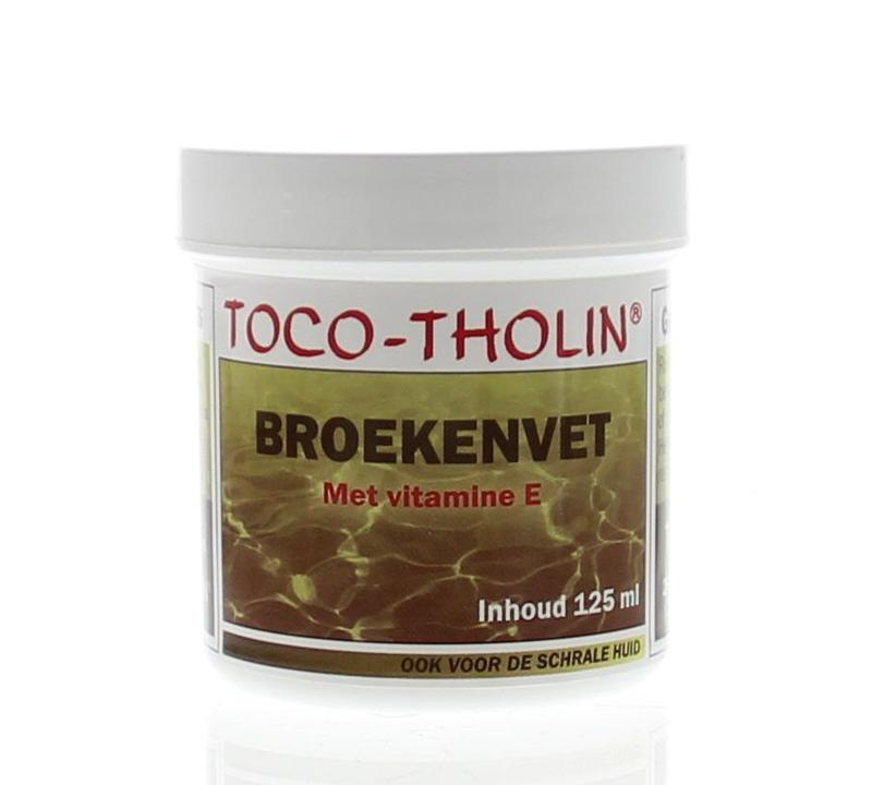 Toco Tholin Broekenvet body care product bottle with label, 125ml, for skin moisture and nourishment.
