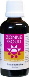 Zonnegoud Erica complex herbal supplement bottle, 50ml, from Zonnegoud, with label displaying product details and branding.