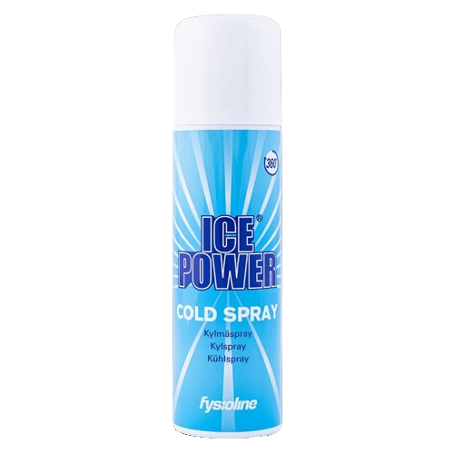 Ice Power Cold spray 200ml for muscle and joint pain relief, featuring a white and blue spray bottle with product label.