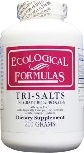 Ecological Form Tri salts mineral supplement, 200 grams, in a clear container with colorful label, for plant nutrition and soil health.