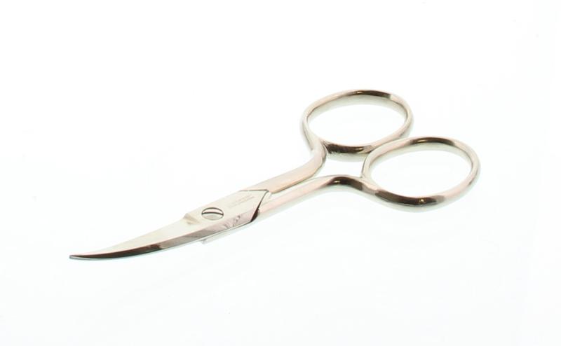 Malteser bent nail scissors, 9cm, for manicure and pedicure, with stainless steel blades, designed for precise nail trimming.