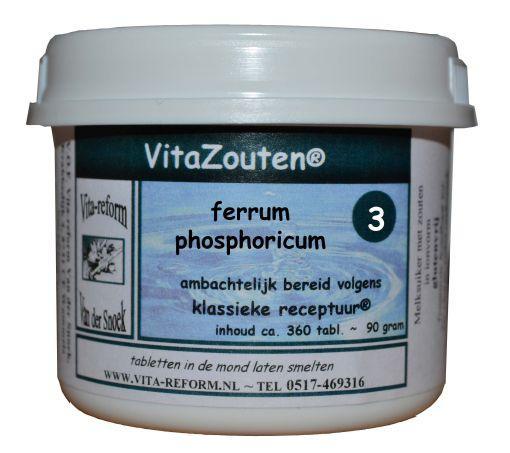 VitaZouten Ferrum phosphoricum mineral supplement tablets, 360-count, natural iron and phosphorus mineral complex by Vitazouten
