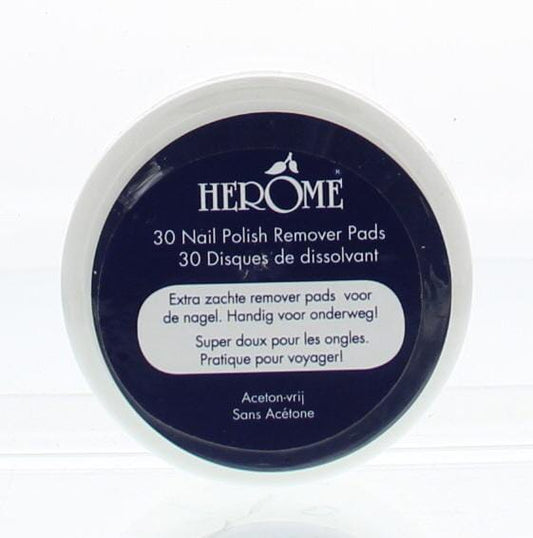 Herome Nagel caring remover pad for hand care, showing soft cotton pads in a box, designed for nail and cuticle removal.
