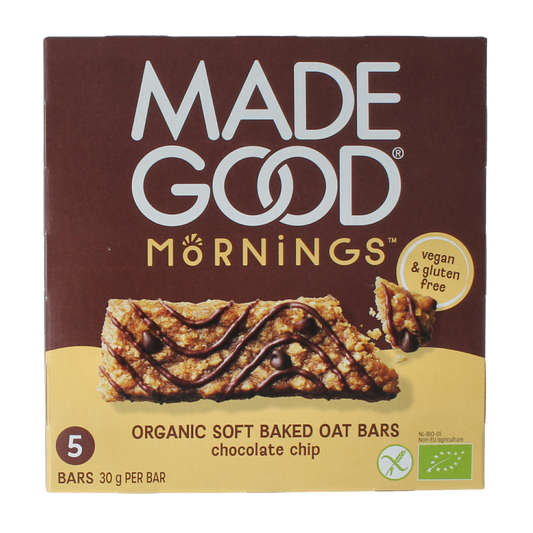 MadeGood  Mornings bar choco chip bio 5 Stuks