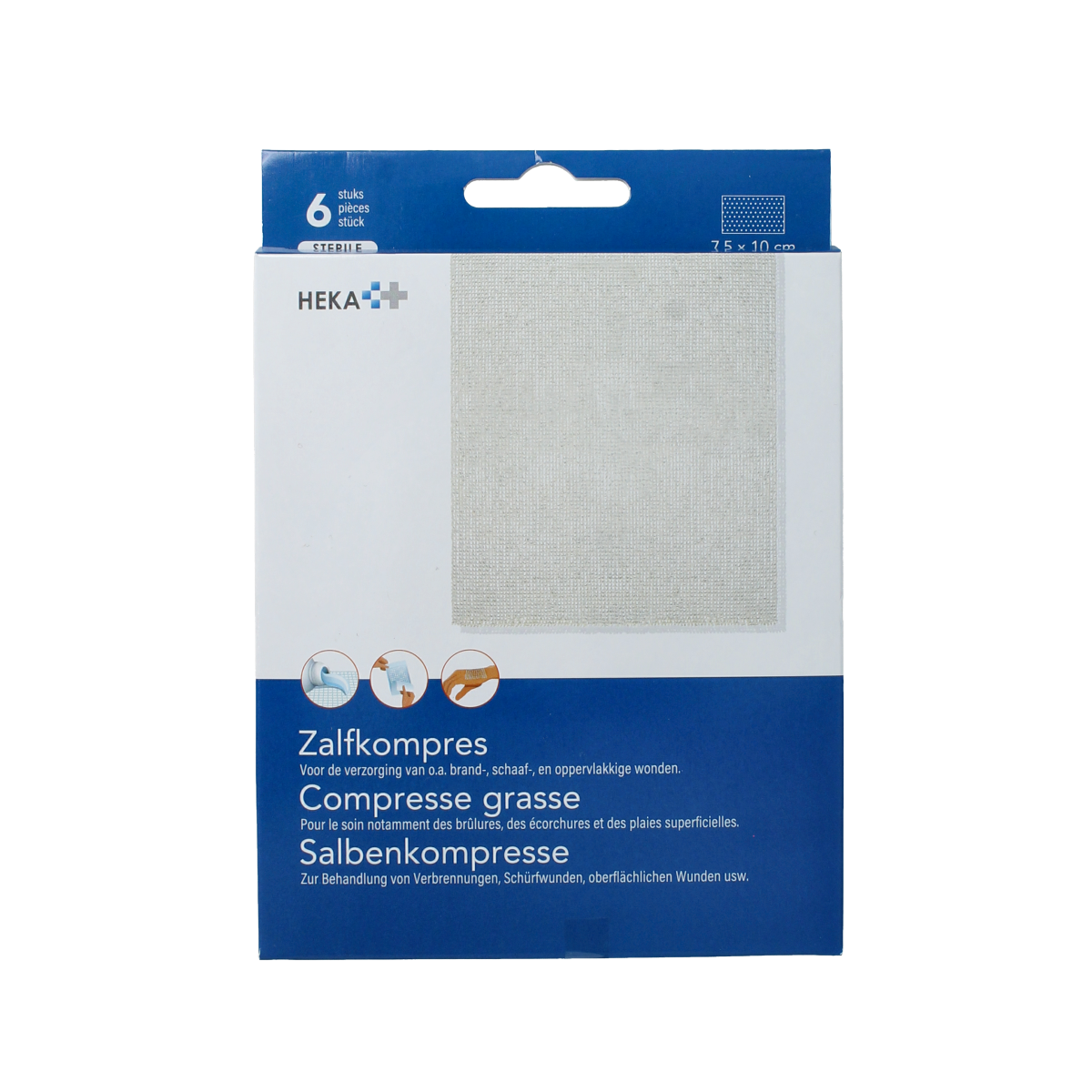 Heka Zalfcompres 7.5 x 10cm steriel 6.00 Stuks