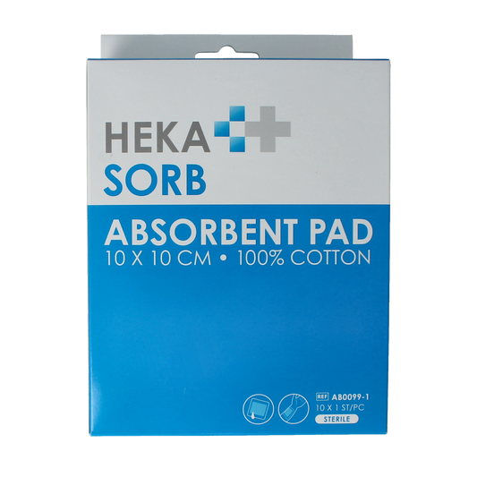 Hekasorb Absorberend verband 10x10cm steriel 10.00 Stuks