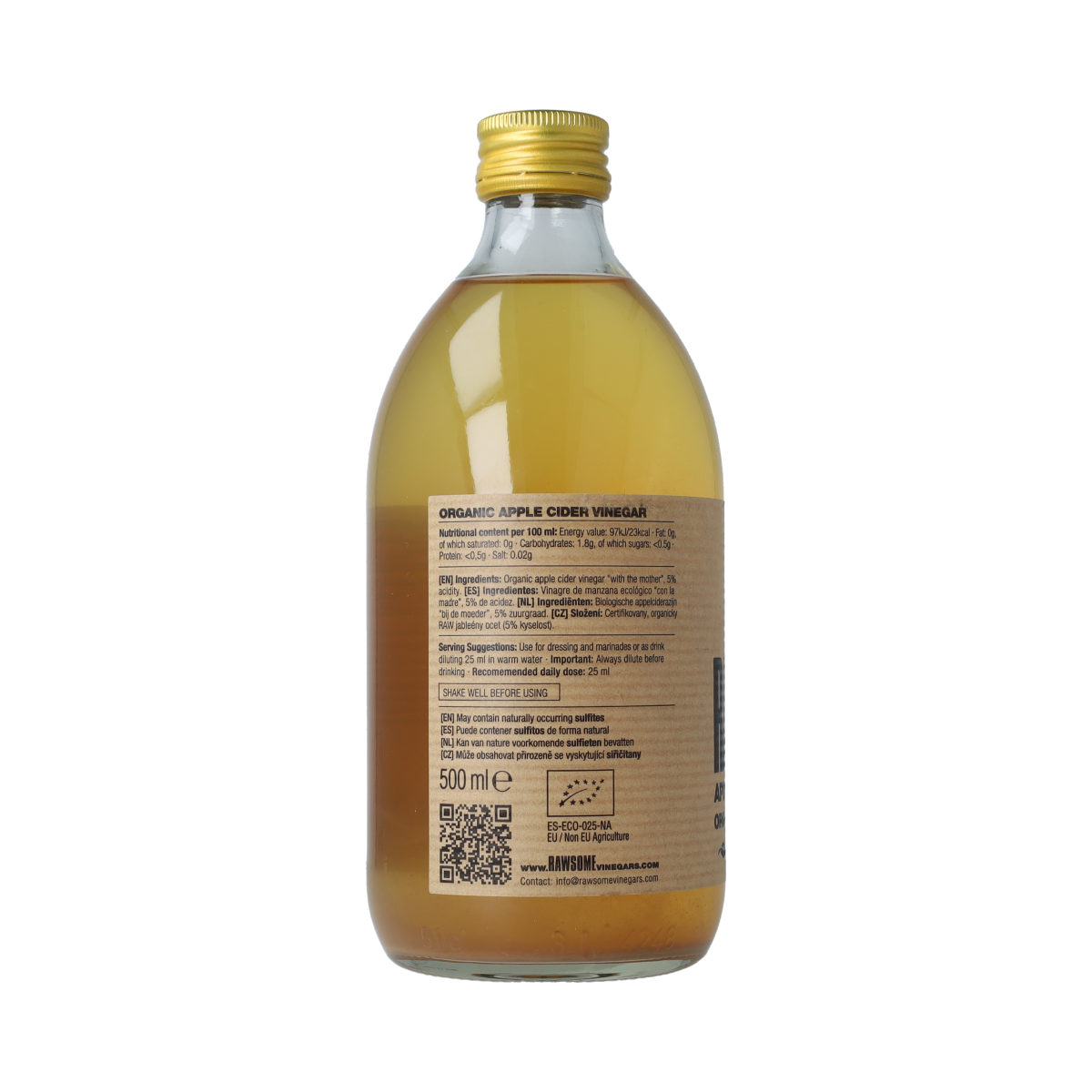 Rawsome Appel cider azijn bio  500.00 Milliliter