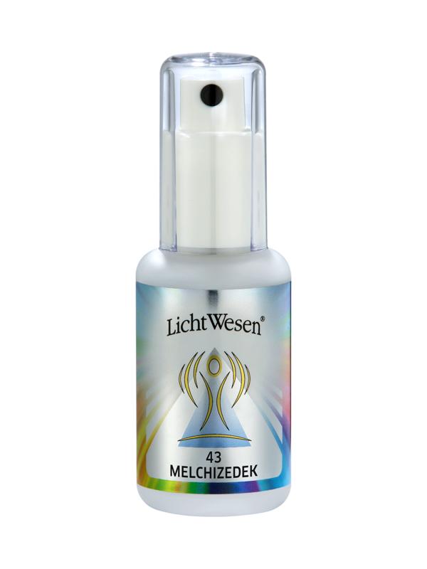 Lichtwesen Melchizedek tinctuur bottle, 30ml, with spiritual symbols and label showing product details and branding.