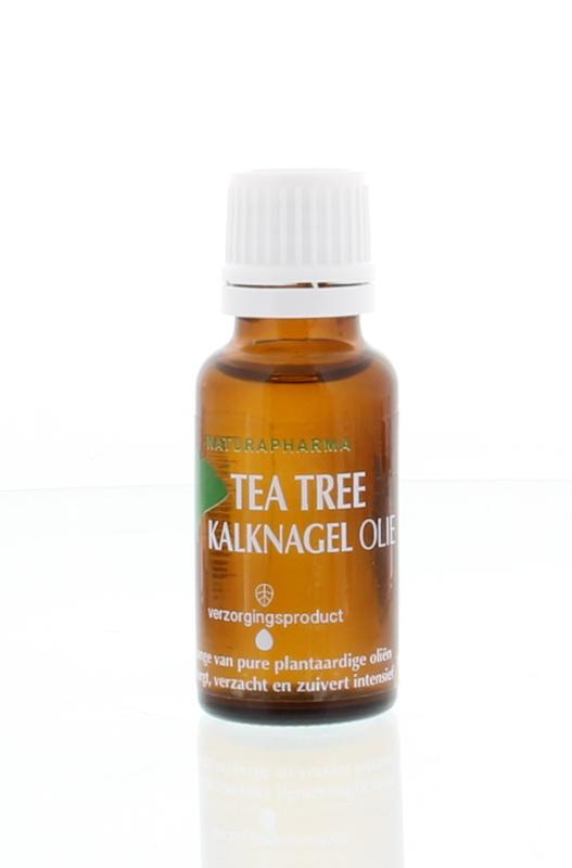 Naturapharma Tea Tree Kalknagel Olie in 20ml bottle, natural body care product for nail and skin health, with tea tree oil.