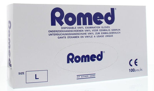 Romed Vinyl handschoen niet steriel gepoederd L 100.00 Stuks