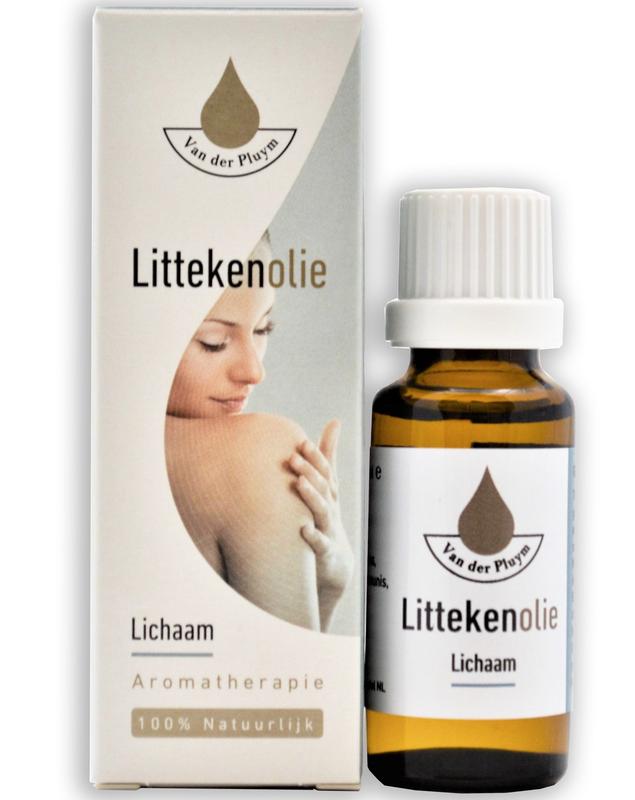 Van Der Pluym Littekenolie 20ml bottle of body care product with dropper cap, designed for scar treatment and skin healing.