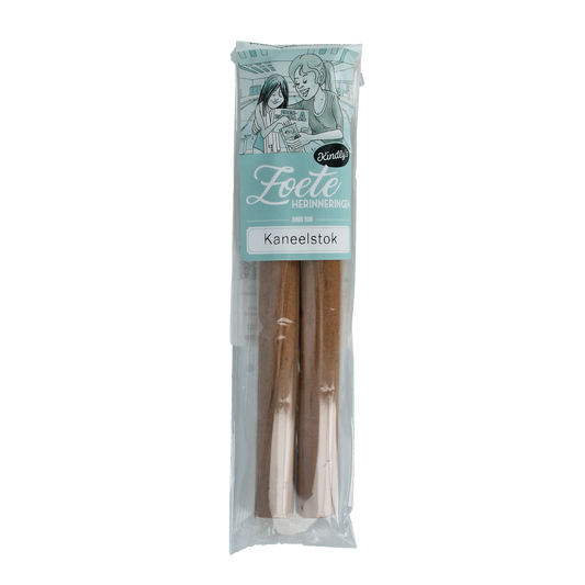 Kindly's Kaneelstok zakje with 2 cinnamon sticks, natural cinnamon flavor, in clear packaging.