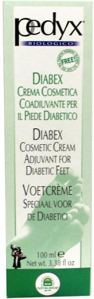 Pedyx Voetcreme diabetes voetverzorging jar, 100ml, with moisturizing and soothing ingredients for diabetic foot care.