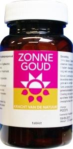 Zonnegoud Angelica complex herbal supplement tablets in a bottle, used as a herbal remedy or dietary supplement.