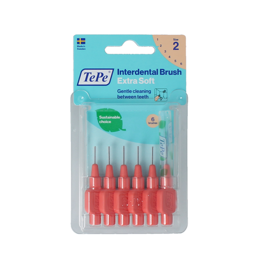 TePe Interdentale rager extra soft licht rood maat 2 6 Stuks
