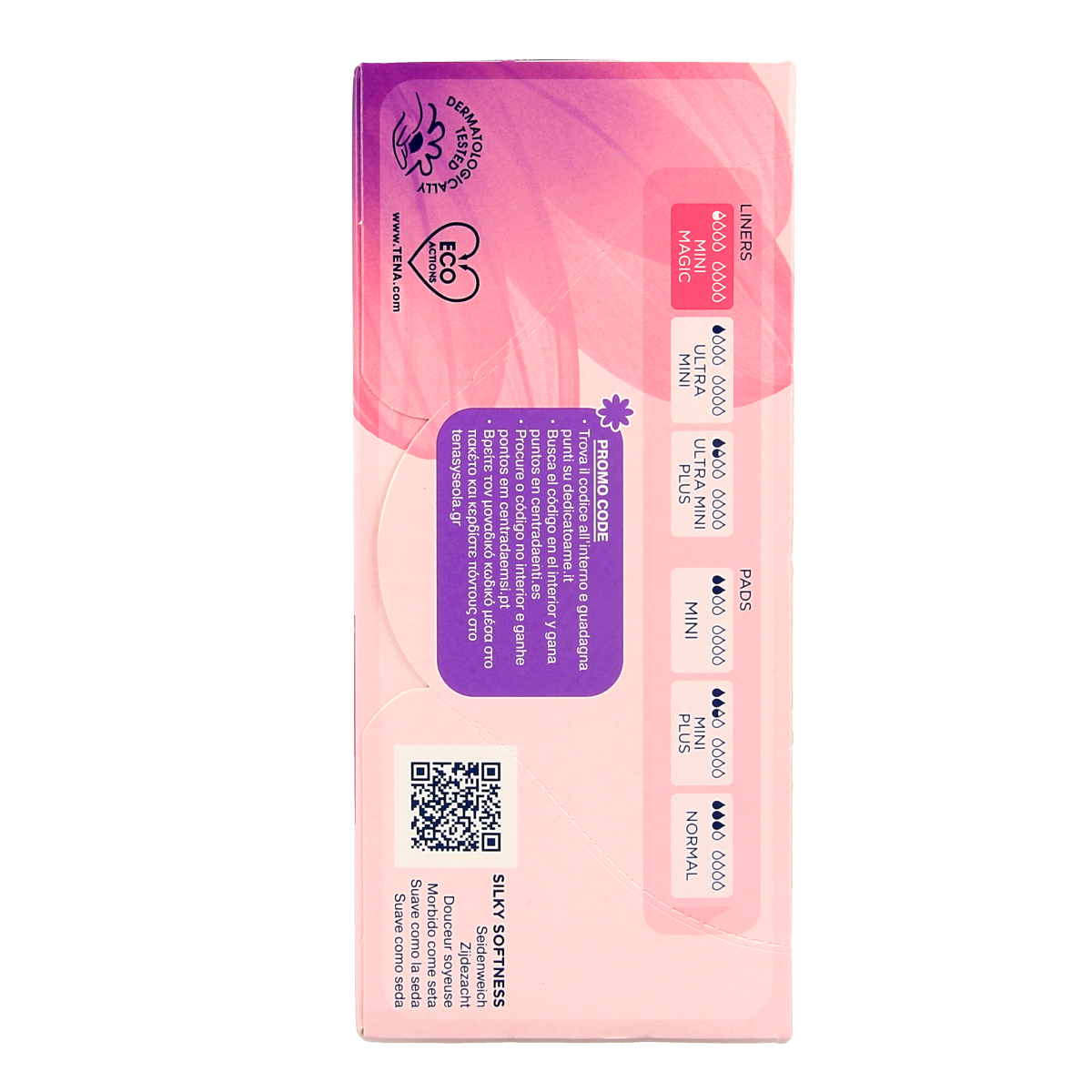 Tena Lady Mini Magic incontinence pads, 34 pack, showing discreet, absorbent adult diaper liners by Tena.