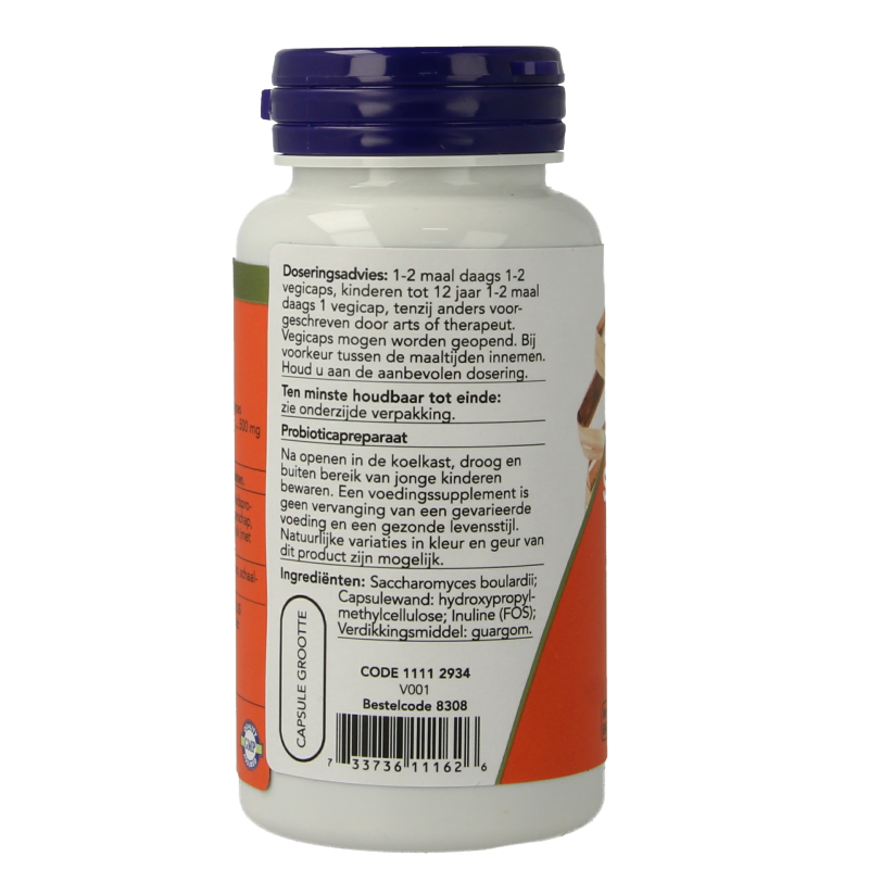 NOW Saccharomyces boulardii 500mg 60 Vegetarische capsules