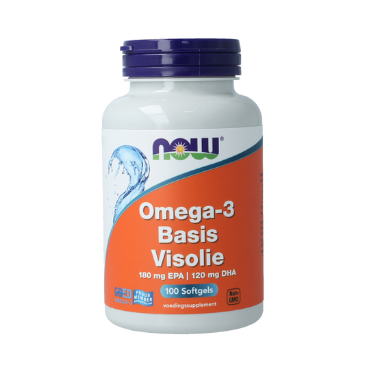 NOW Omega-3 Basis visolie 180mg EPA 120mg DHA 100.00 Softgels